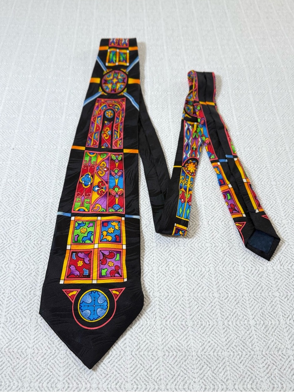 Rush Limbaugh No Geometric Art Woven Silk Tie Black/Multicolor